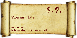 Viener Ida névjegykártya